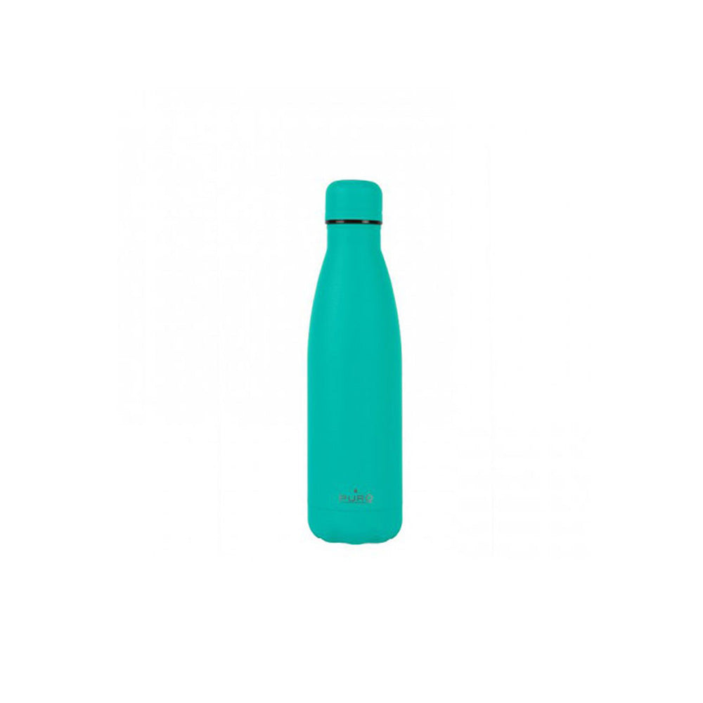 Puro Icon Fluo Stainless Steel Bottle 500ml - Water Green