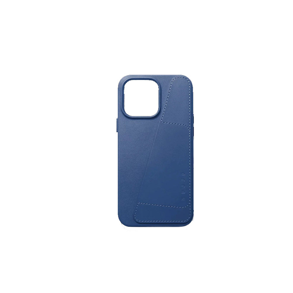 Mujjo iPhone 14 Plus Leather Wallet Case - Blue