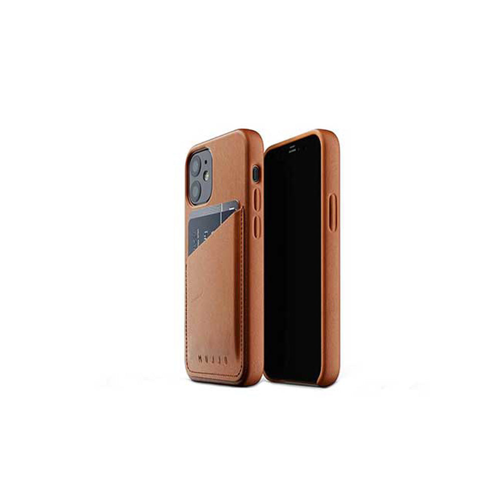 Mujjo iPhone 12 Mini Full Leather Wallet Case- Tan - Main Image