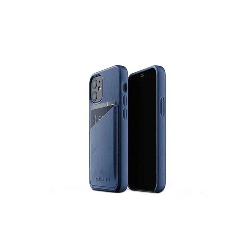 Mujjo iPhone 12 Mini Full Leather Wallet Case Blue