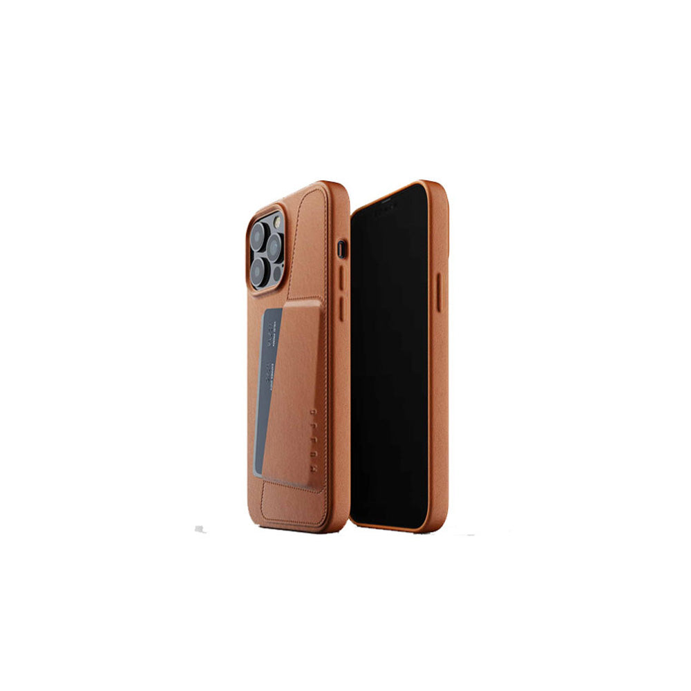 Mujjo iPhone 13 Pro Max Full Leather Wallet Case   - Tan