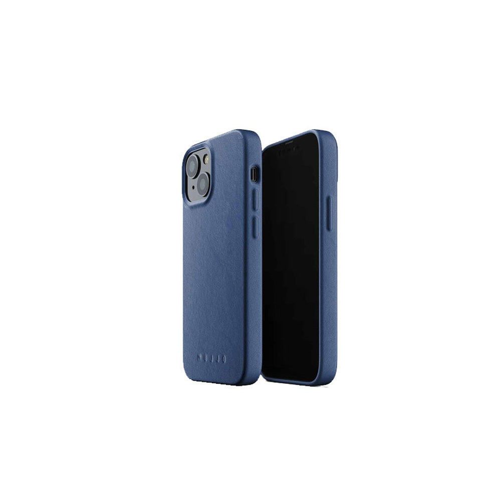 Mujjo iPhone 13 Full Leather Case  - Monaco Blue