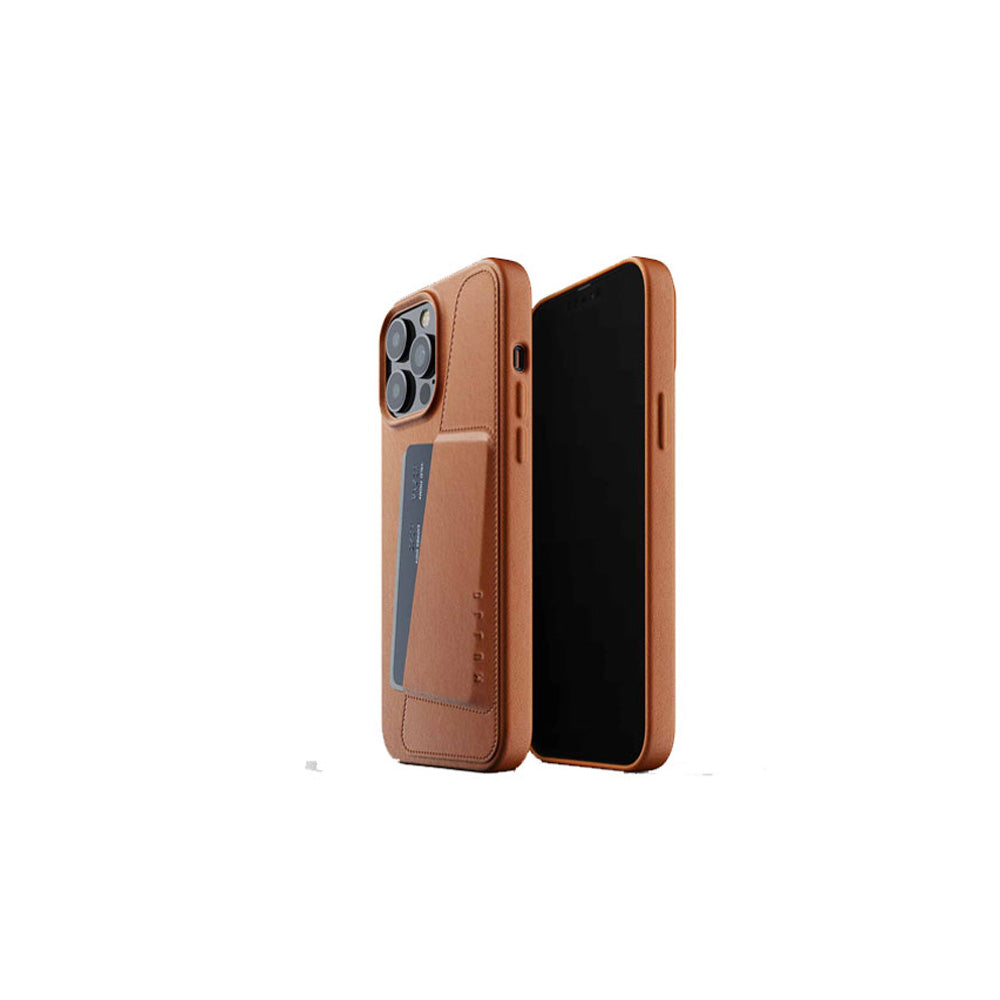 Mujjo iPhone 13 Pro Full Leather Wallet Case - Tan