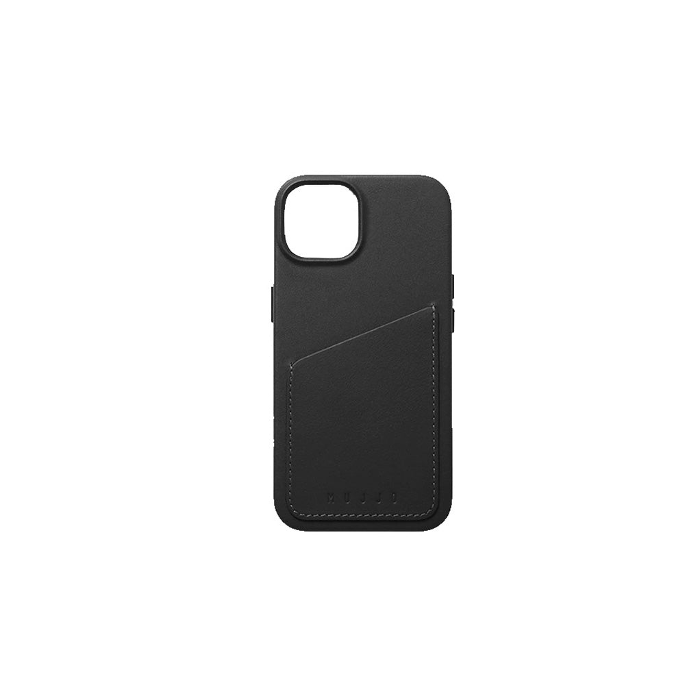 Mujjo iPhone 14 Pro Leather Wallet Case -Black