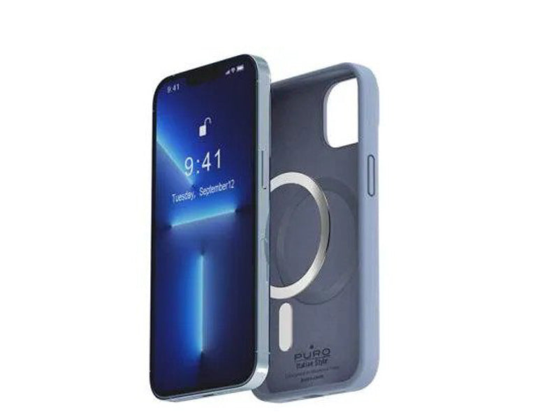 PURO Icon Mag iPhone 13/14 Silicone Case -Blue
