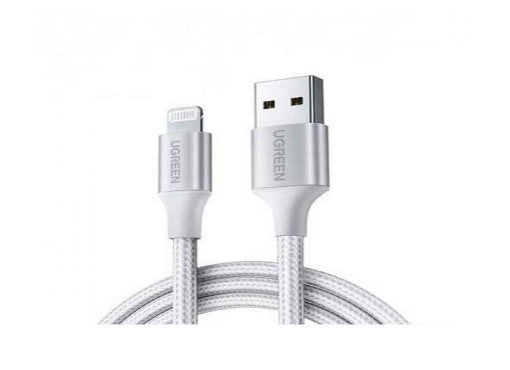 UGREEN ALU Case Braided Lightning Cable 1.5M Silver